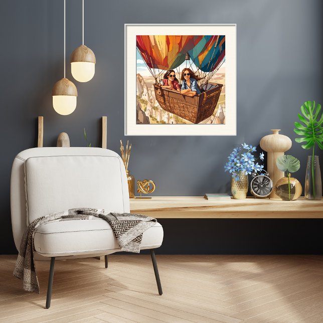 Póster Viaje en globo aerostático en Cappadocia, Turquía  (Hot air balloon ride in Cappadocia, Turkey. Print.
Artist: Roger Smith)