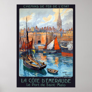 Póster Viaje en la Costa Esmeralda de Saint-Malo