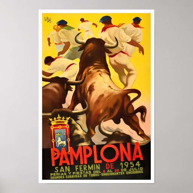 Póster Viaje en la Feria de Pamplona de 1954 (Frente)