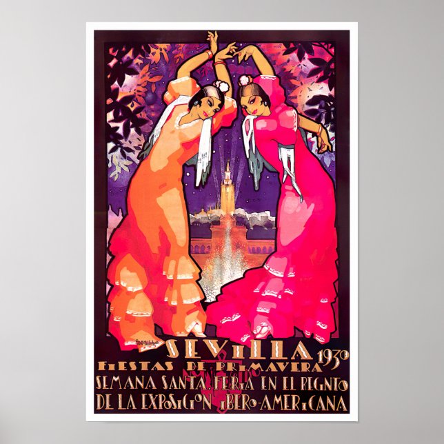 Póster Viaje en la Feria de Sevilla 1930 (Frente)
