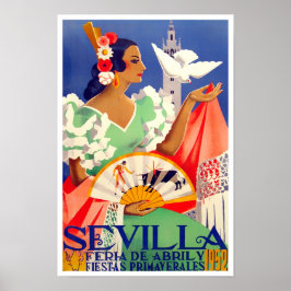 Póster Viaje en la Feria de Sevilla 1952