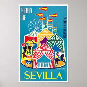 Póster Viaje en la Feria de Sevilla 1960