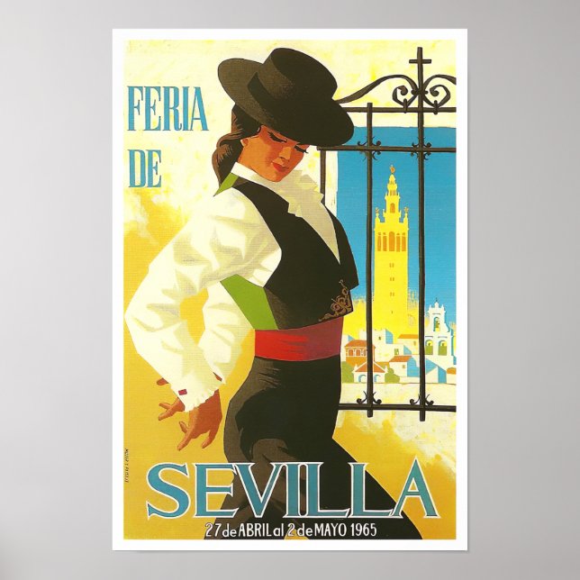 Póster Viaje en la Feria de Sevilla 1965 (Frente)