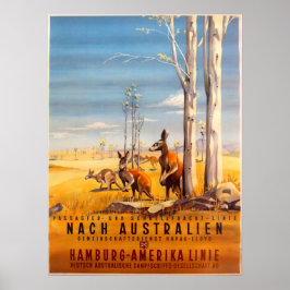 Póster Viaje en línea de cruceros HAPAG (años 1930) alemá