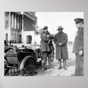 Póster Viaje en motocicleta en 1918