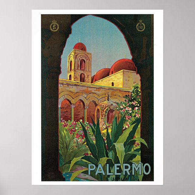 Póster Viaje en Palermo Sicilia de los años 20 (Frente)