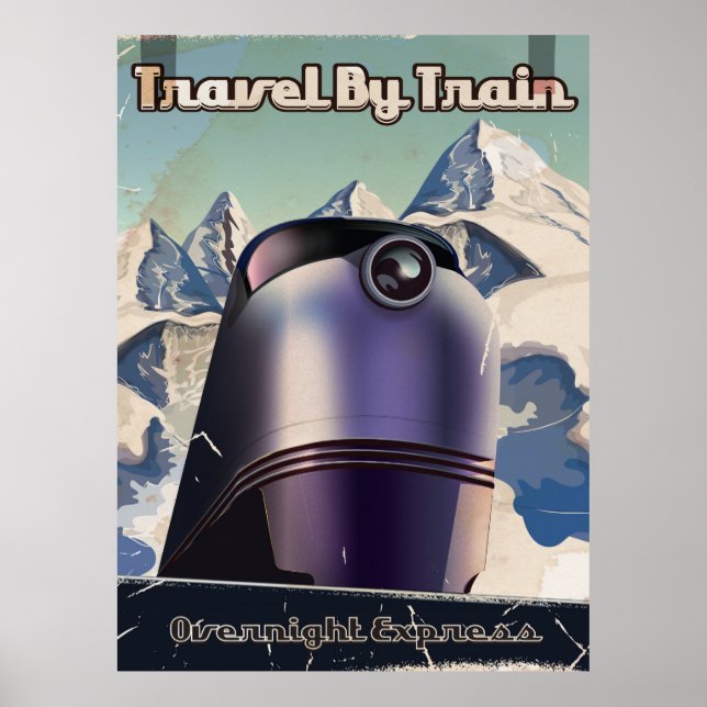 Póster Viaje en tren de ciencia ficción (Frente)
