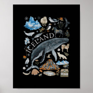Póster Viaje Europa Islandia Reikiavik Vacaciones Familia