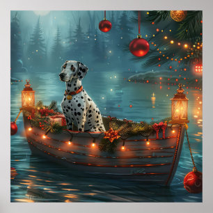 Póster Viaje Festivo de Navidad Dálmata