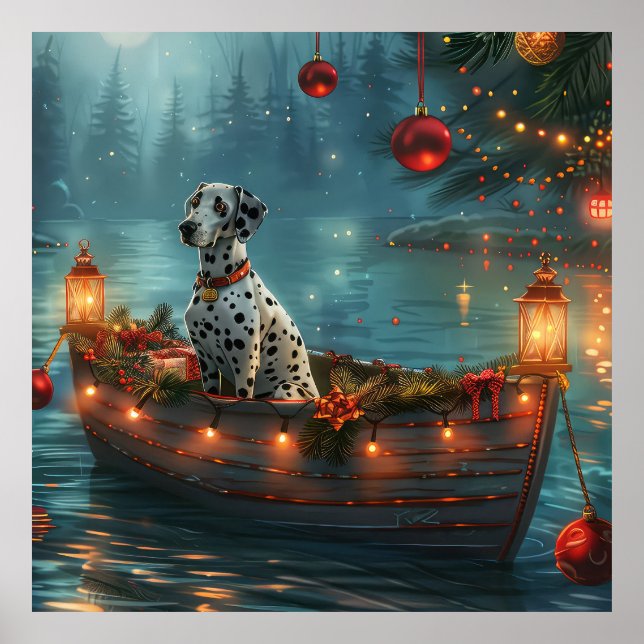 Póster Viaje Festivo de Navidad Dálmata (Frente)