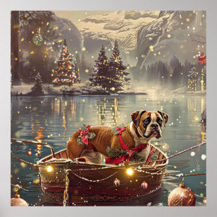 Póster Viaje Festivo de Navidad de Boxer