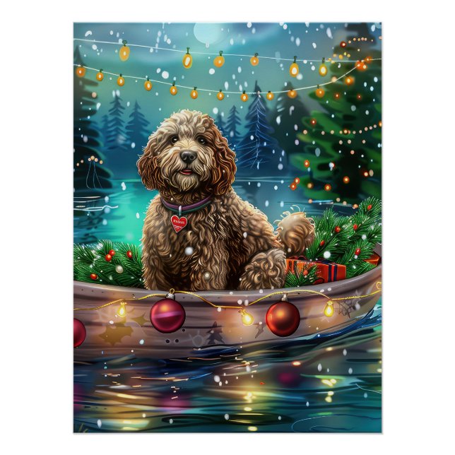 Póster Viaje Festivo de Navidad de Cockapoo (Anverso)