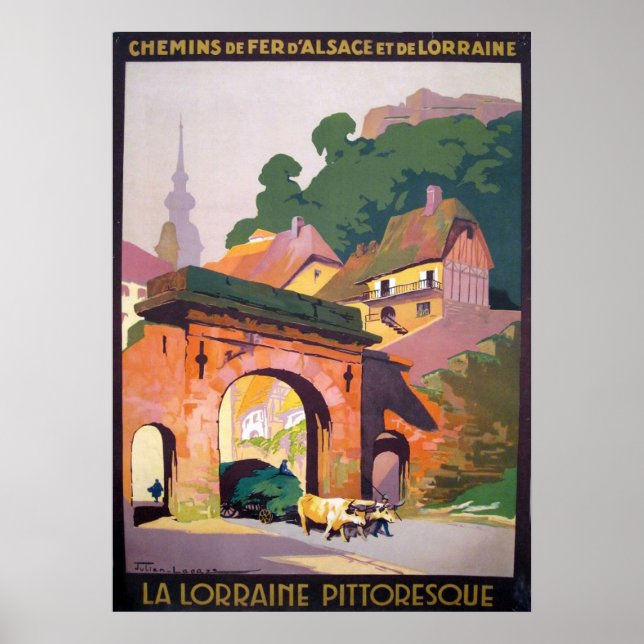 Póster Viaje francés de La Lorraine Pittoresque 1925 (Frente)
