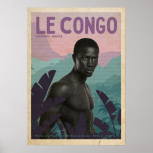 Póster Viaje francés en Congo