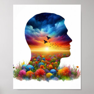 Póster Viaje Interior: Paisaje Mental de Girasoles Silves
