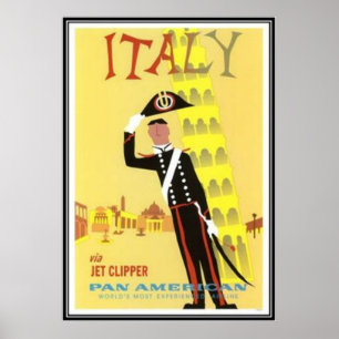 Póster Viaje Italia del vintage -
