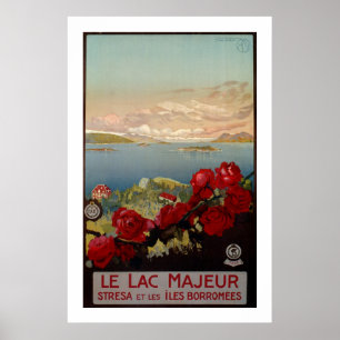 Póster Viaje italiano de Maggiore del lago romántico