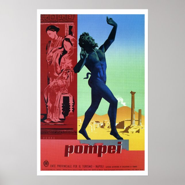 Póster Viaje italiano de Pompeya (Frente)