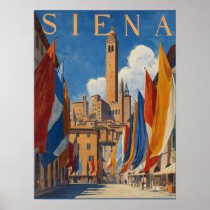 Póster Viaje italiano de Siena