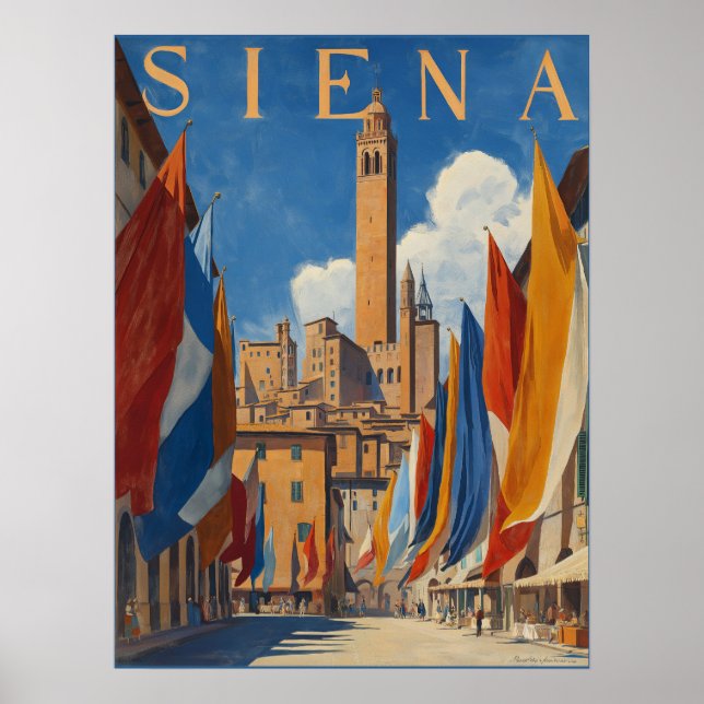 Póster Viaje italiano de Siena (Frente)