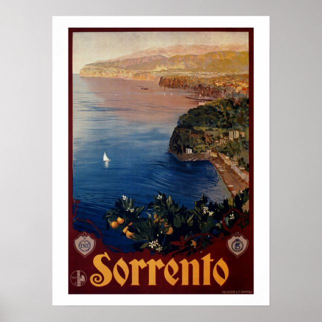 Póster Viaje italiano de Sorrento en los años 20 (Frente)