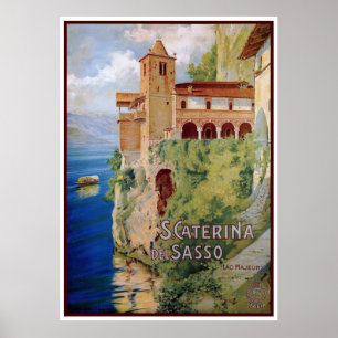 Póster Viaje italiano del convento de Maggiore del lago