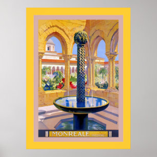 Póster Viaje italiano del vintage del ~ de Palermo del ~