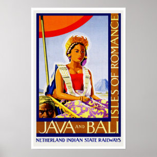 Póster Viaje Java y Bali del vintage