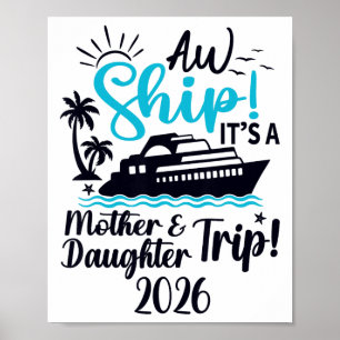 Póster Viaje Madre Hija 2026 Vacaciones Crucero Mamá Coin