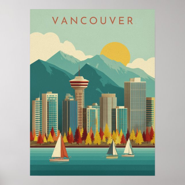 Póster Viaje moderno en Vancouver (Frente)