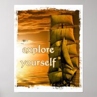 viaje motivacional inspirador de barco vintage