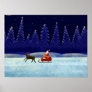 Póster Viaje nocturno de Navidades de Santa María