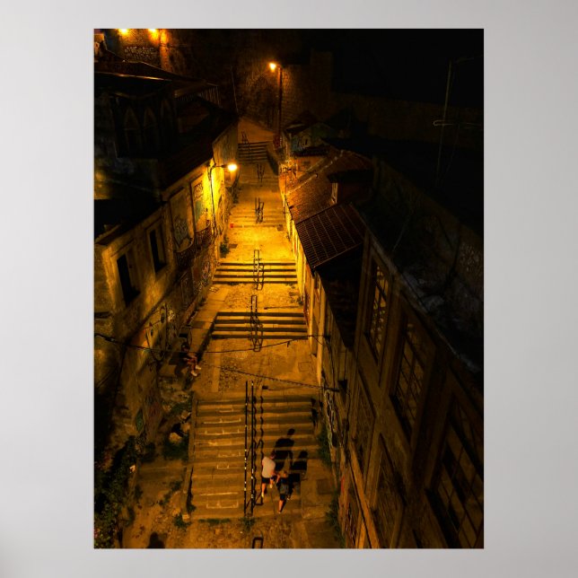 Póster Viaje nocturno por Porto (Frente)