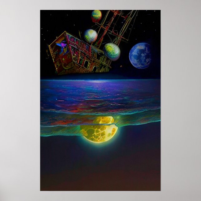 Póster Viaje Nocturno Poster Pop del Sueño Psicodélico (Frente)