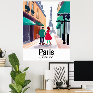 Póster Viaje París Francia Personalizado Wall Poster