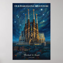 Póster Viaje personalizado de Barcelona | Sagrada Familia