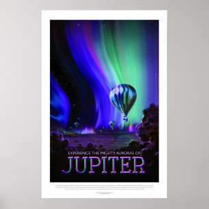 Póster Viaje poderoso del globo de las auroras de Júpiter