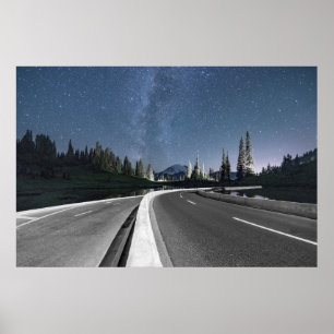 Póster Viaje por carretera debajo del Milkyway