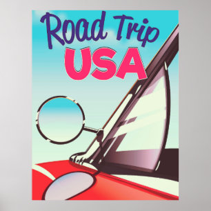 Póster Viaje por carretera EE.UU.
