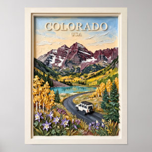 Póster Viaje por Colorado Vintage Viajes por las Montañas