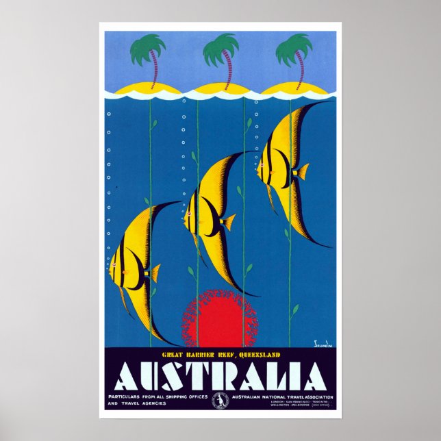 Póster Viaje por la Gran Barrera de Arrecifes de Australi (Frente)