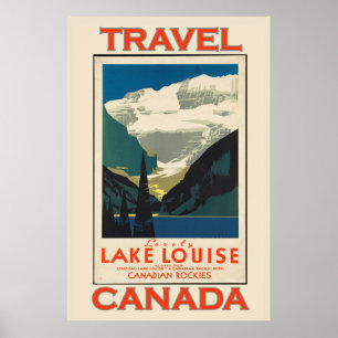 Póster Viaje por Vintage en Lake Louise Canada