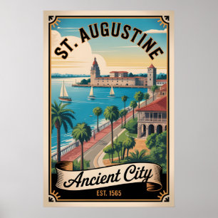 Póster Viaje Retro a St. Augustine Florida