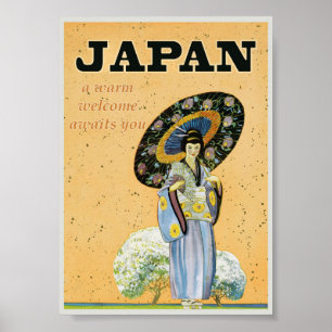 Póster Viaje retro de cosecha japonesa