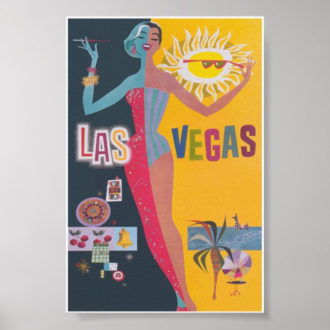 Póster Viaje retro de Las Vegas (Frente)