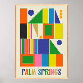 Póster Viaje Retro de Palm Springs Modern de Mediosiglo