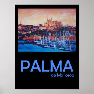 Póster Viaje retro de Palma de Mallorca
