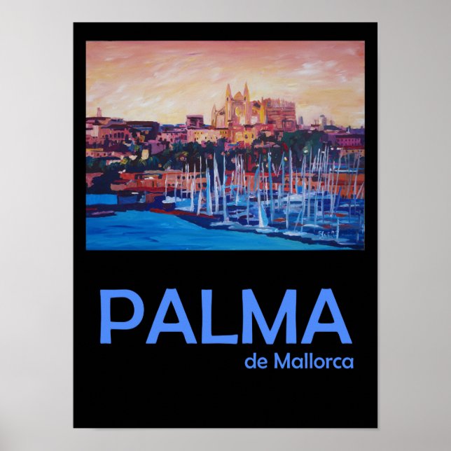 Póster Viaje retro de Palma de Mallorca (Frente)