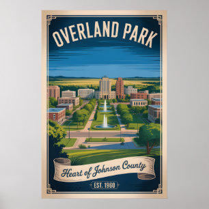 Póster Viaje Retro Overland Park Kansas Vintage