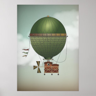 Póster Viaje tempestuoso de Citronnier el Steampunk del